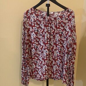 Easel Red Floral Women's Blouse